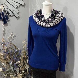 Ann Taylor Deep Blue V-Neck Sweater